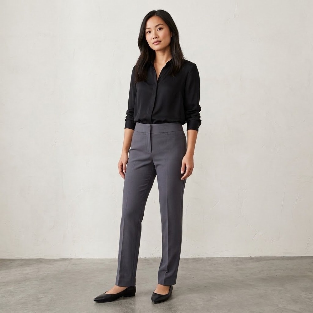 LOFT Marisa Straight Leg Trousers Gray Office Career Dress Pants 00P NEW